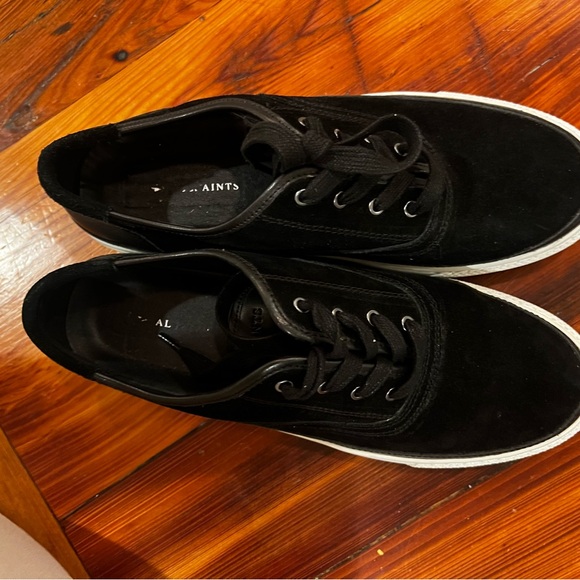 NWOB ALL SAINTS Bella black suede sneaker - Picture 7 of 10